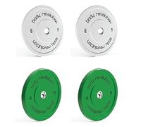 BODY REVOLUTION Discos olímpicos para pesas de 2 pulgadas, placas de goma de color sólido, equipo de gimnasio en casa para entrenamientos de entrenamiento de fuerza