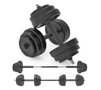 Body Revolution Juego de mancuernas y barra de halterofilia, peso ajustable, 10, 15, 20, 30, 40, 50 kg, 20 kg