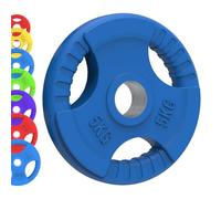 Body Revolution pesas en forma de aros olímpicos con tres agarres de goma, discos de hierro fundido para barras de 50 mm, de 1,25 a 25 kg