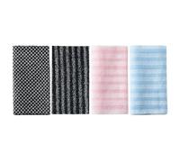 Body Scrub Towel - Double Sided Long Back Washer, Reversible Skin Cloth, 4 Piece Cleansing Fabric, Effortless Full Body Cleaner, Bathroom Tool Apparatus, Ideal for Personal Care