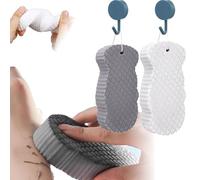 Body Scrubber, Magic Exfoliating Bath Sponge, Berosely Radiant Skin Sponge, Magic 3D Super Soft Exfoliating Bath Sponges, Highly Absorbent Design, Great for Adults and Children (White&gray)