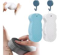 Body Scrubber, Magic Exfoliating Bath Sponge, Berosely Radiant Skin Sponge, Magic 3D Super Soft Exfoliating Bath Sponges, Highly Absorbent Design, Great for Adults and Children (Blue&white)