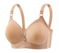 Body Sexy Hot Sujetador para Mujer, Cubierta Completa, Armaduras, Gran Tamaño, sin Anillo, para Días Sujetador Gran Tamaño Cierre Delantero, caqui, 52