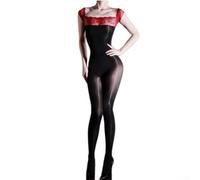 Body sexy para mujer, malla abierta, manga corta, diseño de encaje, ropa interior erótica para fiesta y dormitorio, talla única (tamaño medio)