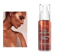 Body Shimmer Oil, Filtro de Líquido Brillante,Luminous Glow Liquid, Iluminador Corporal Hidratante a Prueba de Agua, Iluminador de Brillo Facial, Shimmer Face Body Glow, Marrón Dorado