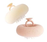 Body Sponge Sunflower Shape 2PCS - 2 in 1 Loofah Bath Scrubber | Suction Cup Mesh Bath Sponge for Shower 2025 Travel Home Spa Hotel Gym Beach Post-Workout Boys Girls Women ExfoliatingCleaning