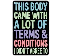 Body Terms Conditions Vintage Iron Plaque Sarcastic Body Quote for Bathroom Bar Pub Decor 8 X 12 in