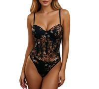 Body tipo bustier floral bordado, faja moldeadora con corsé top de varillas para control, reductor de cintura, ideal para lencería y debajo de vestidos.