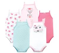 Body unisex Hudson Baby de algod?n sin mangas para beb?, color rosa, Happy Camper, de 12 a 18 meses