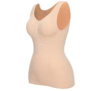 Body vainant para mujer, vientre plano, vaina adelgazante, bodysuit Shapewear Couture Camisole Top Corsé Invisible Adelgazar Mono de malla de cuello en V, esculpiendo Body Shaper con sujetador, beige