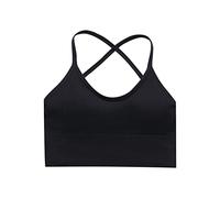 Body Vestido Hueco Alternativo Hermoso Sujetador Sin Anillo de Acero a Prueba de Golpes Yoga Fitness Deportes Ropa Interior Conjunto Cremallera, Le Noir, XL
