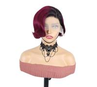 Body Wave Bob Peluca sin pegamento, 13 x 4, HD Lace Frontal Frontal Pelucas para Mujeres Negras 180 Densidad Extensiones de Cabello (1b/99J)