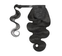 Body Wave Ponytail Extension Human Hair Wrap Around Magic Paste Ponytail Clip In Real Brazilian Virgin Pieces For Women Natural Black (10-32 pulgadas) para el uso diario (32 pulgadas 100 g)