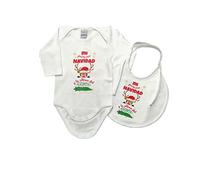 Body y Babero bebé " Mi Primera Navidad y la Última del Árbol " REGALO BEBES REGALO PAPÁS BEBE NAVIDAD (1 MES, BODY + BABERO)