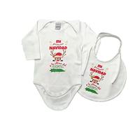 Body y Babero " Mi Primera Navidad y la Última del Árbol" REGALO BEBES REGALO PAPÁS BEBE NAVIDAD (12 MESES, BODY + BABERO)