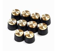 BODYA 10 pomos para amplificador de guitarra con tapa dorada para amplificador Marshall, color negro