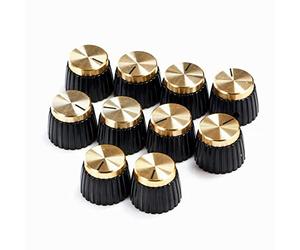 BODYA 10 pomos para amplificador de guitarra con tapa dorada para amplificador Marshall, color negro