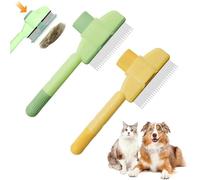 BODYA 2 peines de pulgas autolimpiables, cepillo de aseo para mascotas, cepillos para eliminar pulgas para perros, gatos, conejos y mascotas