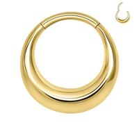 BodyAce Aro de nariz de 16 G, acero inoxidable 316L, segmento de tabique para hombres y mujeres, aretes de cartílago de luna dorada para daith, rook, tragus, Acero inoxidable, otros