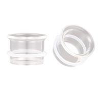 BodyAce Kit de dilatación de orejas de una sola llamarada, calibradores de vidrio para orejas, anillos expansores de 2G-2.5 cm, disponibles para mujeres y hombres, tapones transparentes y túnel con