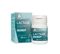 Bodyathlon- Pastillas de lactasa Alta Dosis 14.500 FCC- Para Intolerancia a la lactosa- Mejora la digestión de la lactosa +leche +queso- Enzima Lactasa 145mg- Vegano- 45 compr.