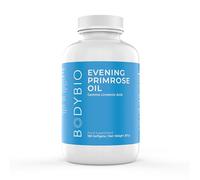 BodyBio Evening Primrose Oil - Natural Gamma Linolenic Acid for Healthy Skin & Hormone Balance - Non-GMO, Cold Pressed, 180 cápsulas blandas