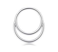 BodyBonita 16G Piercing Septum Colgante Acero Inoxidable 316L Piercing Nariz Aro Piercings Helix Tragus Hombre Mujer Daith Conch Rook Oreja Piercings Pendientes Aros Plata 10mm Crescent Layered