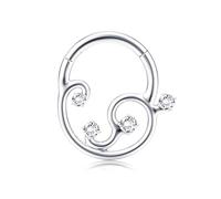 BodyBonita 16G Piercing Septum Colgante Acero Inoxidable 316L Piercing Nariz Aro Piercings Helix Tragus Hombre Mujer Daith Conch Rook Oreja Piercings Pendientes Aros Plata 8mm Galactic Quartet