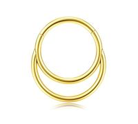 BodyBonita 18G Piercing Septum Colgante Acero Inoxidable 316L Piercing Nariz Aro Piercings Helix Tragus Hombre Mujer Daith Conch Rook Oreja Piercings Pendientes Aros Dorados 14K 8mm Crescent Layered
