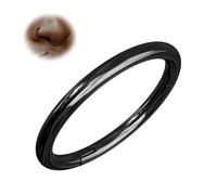 BodyBonita 1Pcs G23 Titanio Piercing Nariz - 16G Joyas para Perforar la Nariz Septum Piercing Cartílago labial Hélice Daith Concha Trago Torre Labret Ombligo Negro 8mm