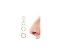 BodyBonita 4 Piezas Piercing Nariz Aros Dorados Mujer - Acero Inoxidable 316L Piercing Oreja Septum Piercing Tragus Hombre Daith Rook Helix Piercing Labios Pendientes Oro 18G