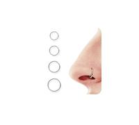 BodyBonita 4 Piezas Piercing Nariz Aros Plata Mujer - Acero Inoxidable 316L Piercing Oreja Septum Piercing Tragus Hombre Daith Rook Helix Piercing Labios Pendientes Plata 20G