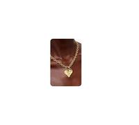 BodyBonita Collares Mujer Choker Cadena Gruesa con Cierre de Palanca Colgante Corazon Bañado en Oro 16k Bisuteria Fina Accesorios de Moda Originales Femeninos
