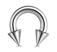 BodyBonita G23 Titanio Piercing Septum 6G - Zapatillas Con Clavos Pinzas de Barra de Herradura Estirado Pinchador Piercings Nariz Aro Piercing Pendientes de Titanio ASTM F136 Para Mujer y Hombre 10 mm