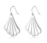 BodyBonita Pendientes Perla Mujer, Aretes con Postes de Plata de Ley 925, Pendientes Hipoalergenicos Mujer, Aretes de Hoja de Ginkgo, Joyería de Moda Color Plata Pearl-Ginkgo Leaf
