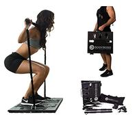 BodyBoss Home Gym 2.0 - Paquete completo de entrenamiento portátil para gimnasio en casa + 1 juego de bandas de resistencia, barra de resistencia plegable, asas, entrenamientos de cuerpo completo para