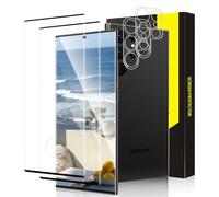 Bodyguard Protector de pantalla para Samsung S22 Ultra 5G, 2 + 2 unidades | Ultra HD, dureza 9H, antiarañazos, antihuellas, ajuste preciso, curvado 3D, antigolpes, para lámina protectora S22 Ultra