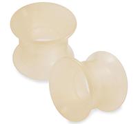 bodyjewellery 2 Tapones para los Oídos de Doble Piel ultrafinos de Silicona Suave, Calibres Flexibles, Tamaño de Piercing para Joyería