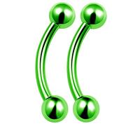 bodyjewellery 2pcs 16g Piercing Curvado de Titanio Anillo de Gancho Concha Labio Stud Helix Tragus Cartílago Cejas B2MCB2 - Color de Púa