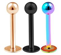 bodyjewellery 3 Piezas 14 g Labio Labio Monroe Cartílago Serpiente picada Tragus Helix Pinna Conch Auricle Rim Stud Oreja Lóbulo Dahlia bbrzpick Tamaño