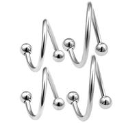 bodyjewellery 4 aretes de aro para cejas de 18 g, de acero quirúrgico, hélice, cartílago, tragus, barra, espiral, trenzado, Acero inoxidable y acero