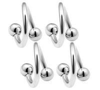 bodyjewellery 4 Bolas de Acero quirúrgico de 4 mm con Forma de Espiral DE 14 g para Cejas, Orejas, Orejas, Orejas, Orejas, etc.