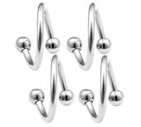 bodyjewellery 4 Bolas de Acero quirúrgico de 4 mm con Forma de Espiral DE 14 g para Cejas, Orejas, Orejas, Orejas, Orejas, etc.