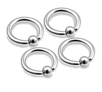 bodyjewellery 4 Piezas 14 g de Anillo de Cartílago de la Oreja de Trago de septo, Cejas de Cometa de Serpiente, Cejas BCR Nariz Rook Conch Helix Lip Daith Pick Tamaño