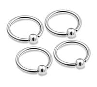 bodyjewellery 4 Piezas 14 g de Anillo de Cartílago de la Oreja de Trago de septo, Cejas de Cometa de Serpiente, Cejas BCR Nariz Rook Conch Helix Lip Daith Pick Tamaño