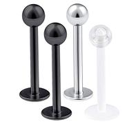 bodyjewellery 4 Piezas 16 g labret Stud Lip Anillo Cartílago Tragus Flexible Monroe Forward Helix Auricle Conch anodizado Acero Pick Tamaño