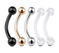 bodyjewellery 5 Piezas 16 g Curva Barra Acero quirúrgico Daith Puente Stud Rook Lip Anillo Tragus Cartílago Cejas plátano ACYF Pick Tamaño