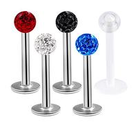 bodyjewellery 5 Piezas 16 g labret labret Joyería Stud Marilyn Monroe Cartilage Tragus Helix Pendientes Lobe Ferido Bola Acero Auricle - Tamaño de Púa