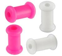 bodyjewellery 6G blanco púrpura implante grado sili doble llamarada túneles tapones para los oídos SI01 lote ACMZ estiramientos de oído a granel piercing 4 piezas, NA, N / A