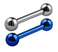 bodyjewellery Pendientes de Barra de Titanio anodizado, 2 Unidades, 16 g, Estilo Tragus Helix Triple, antilóbulo, Barra de Cartílago B2SCW, Tamaño de Púa